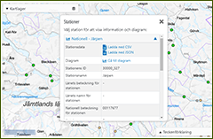 Utsnitt av kartvisaren Kartvisare och diagram för miljöövervakning av grundvattenkemi.
